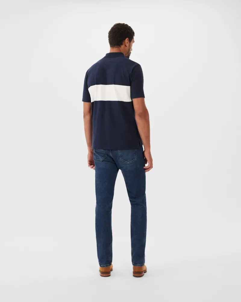 RM Williams Colebrook Polo Navy White-3